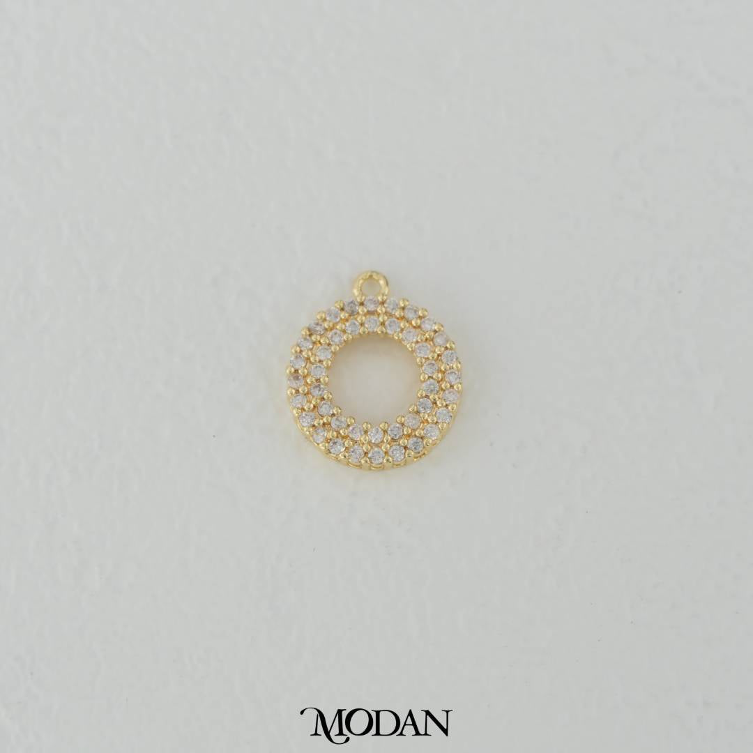 Dancing Round Charm DIY Charm Liontin Bulat Berlian Hypoallergenic Gold Filled