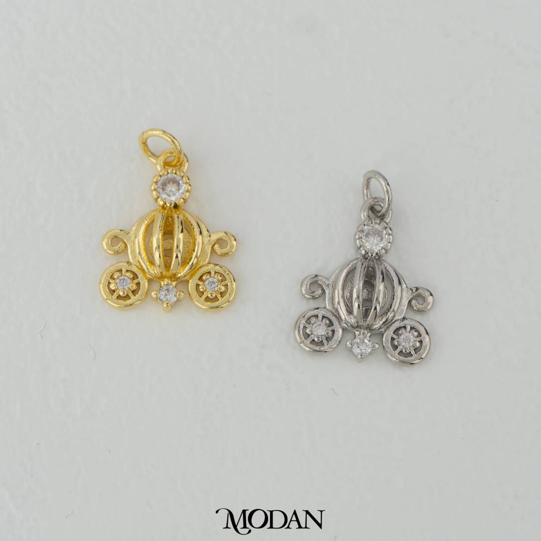 Fairy Tale Princess Carriage Charm DIY Charm Liontin Kereta Kencana Hypoallergenic Gold Filled
