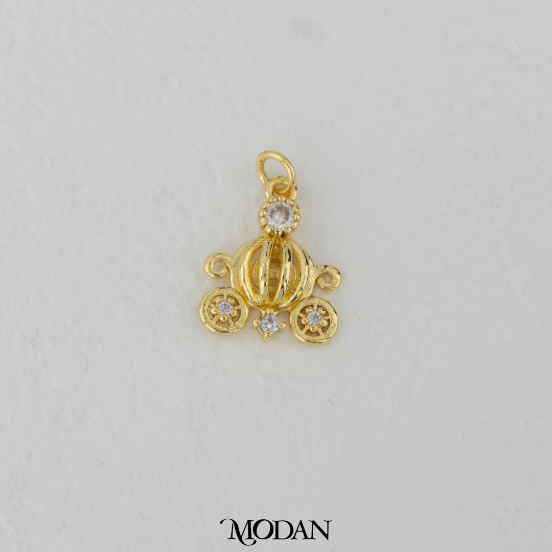 Fairy Tale Princess Carriage Charm DIY Charm Liontin Kereta Kencana Hypoallergenic Gold Filled