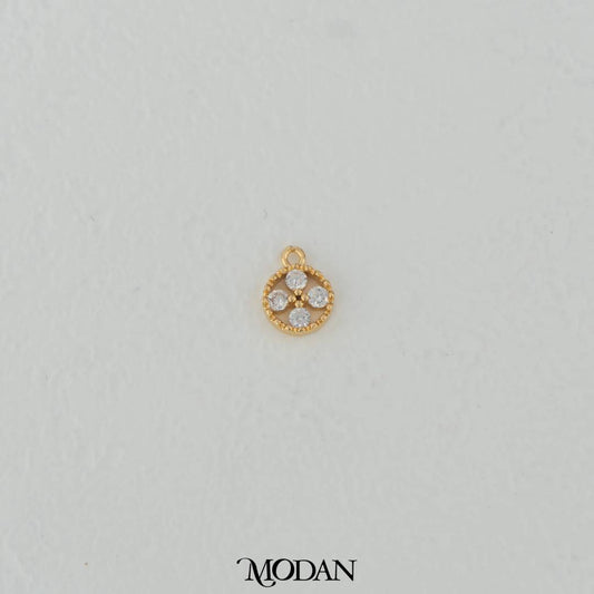 Mini Round Clover Charm DIY Charm Liontin Bunga Kecil Bulat Hypoallergenic Gold Filled