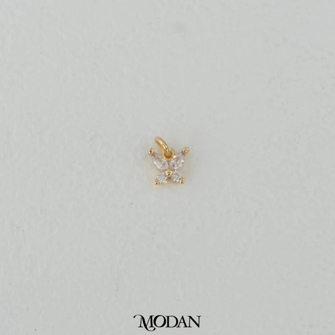 Mini Sparkling Butterfly Charm DIY Charm Liontin Kupu-Kupu Kecil Hypoallergenic Gold Filled