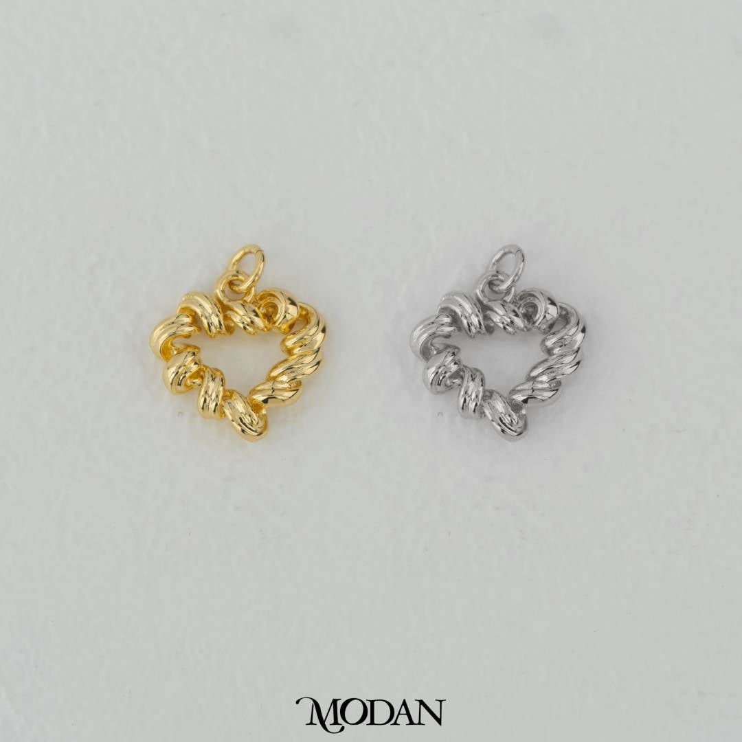 Plain Curly Curve Love Shaped Charm DIY Charm Liontin Hati Hypoallergenic Gold Filled