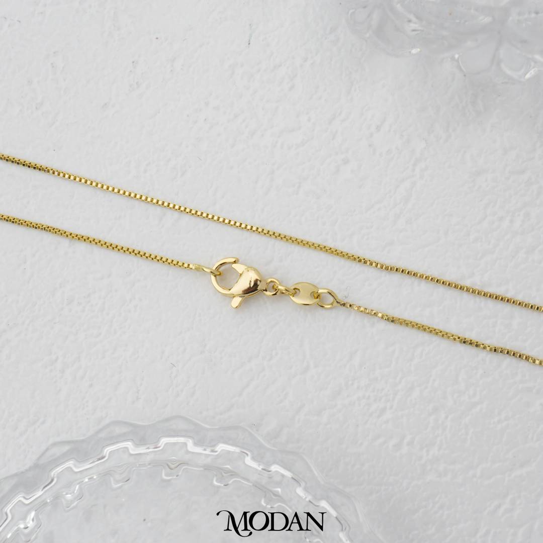 Plain Box Chain Necklace Chain DIY Kalung Itali Kaca Polos Hypoallergenic Gold Plated