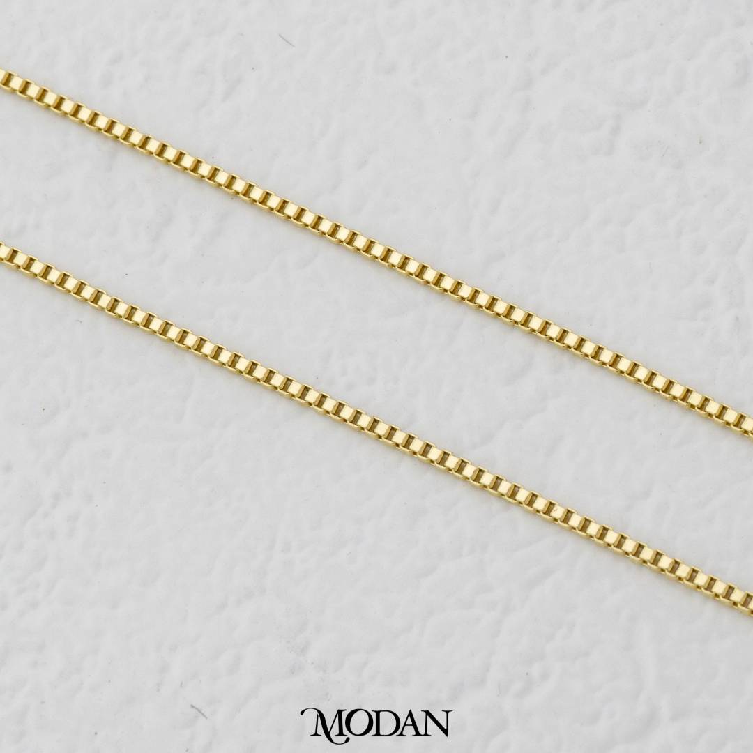 Plain Box Chain Necklace Chain DIY Kalung Itali Kaca Polos Hypoallergenic Gold Plated