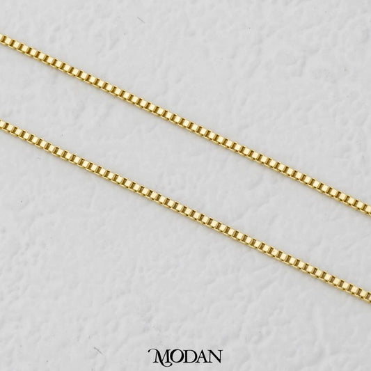 Plain Box Chain Necklace Chain DIY Kalung Itali Kaca Polos Hypoallergenic Gold Plated