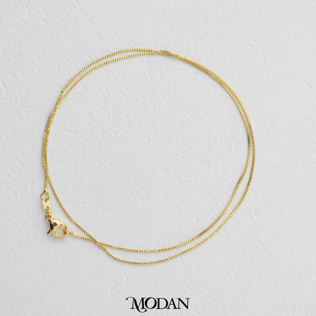 Plain Box Chain Necklace Chain DIY Kalung Itali Kaca Polos Hypoallergenic Gold Plated