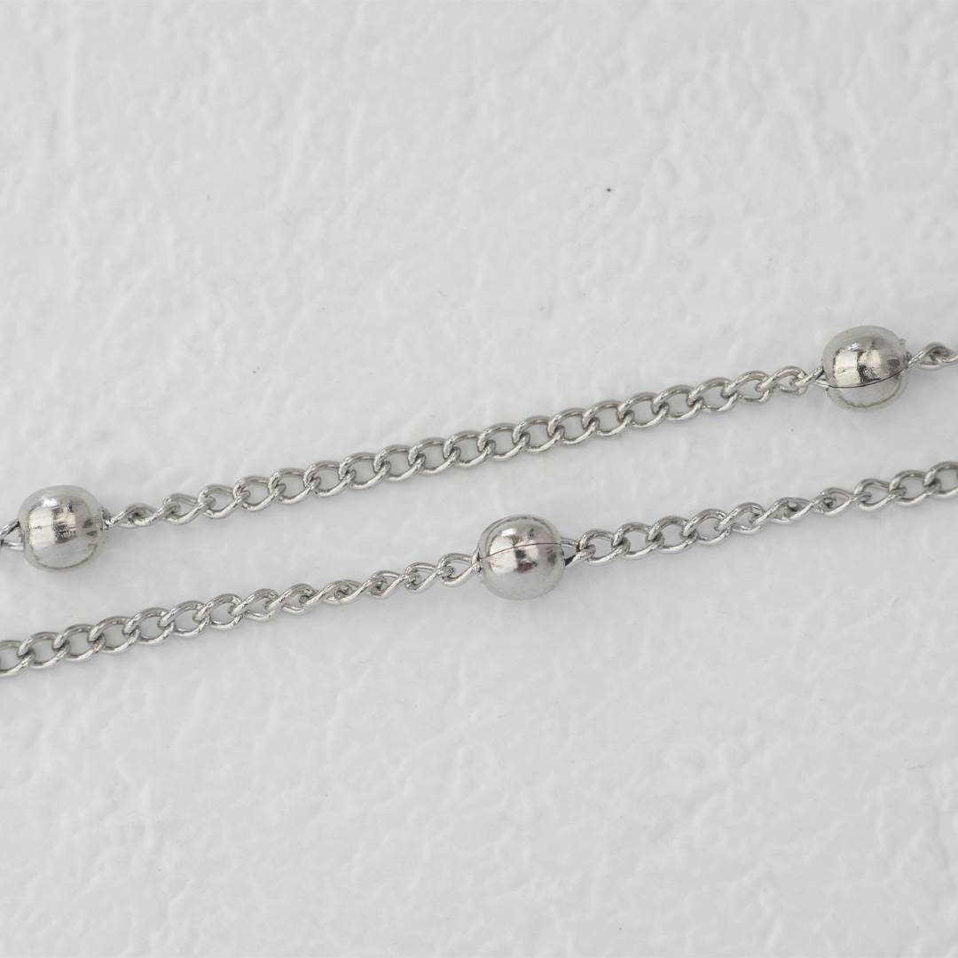 (3.3mm) (1meter) Singapore Satellite Chain Unfinished DIY Chain Rantai Kalung Gelang Meteran Hypoallergenic Gold Filled