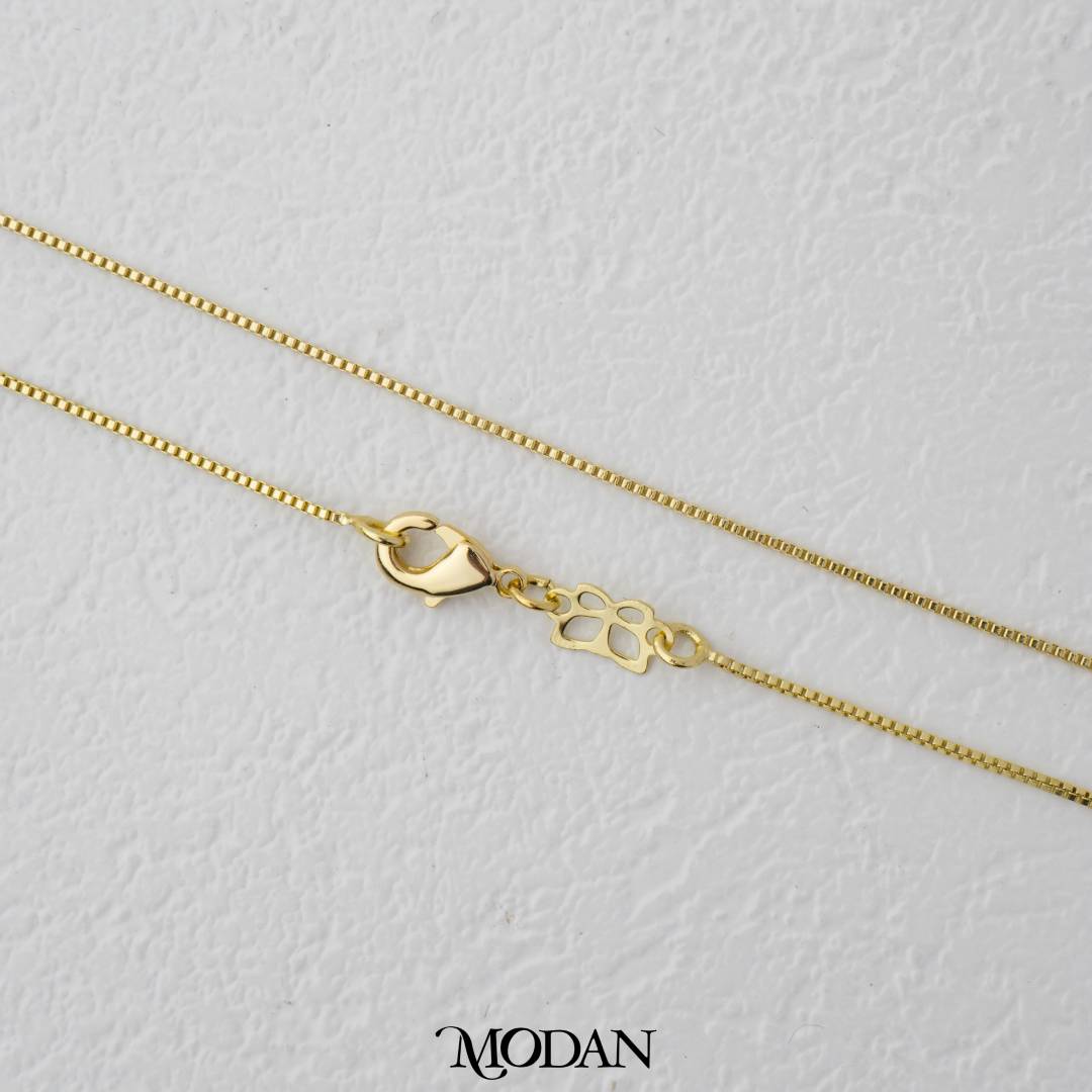 43cm Box Chain Necklace Chain DIY Kalung Itali Kaca Polos Hypoallergenic Gold Plated
