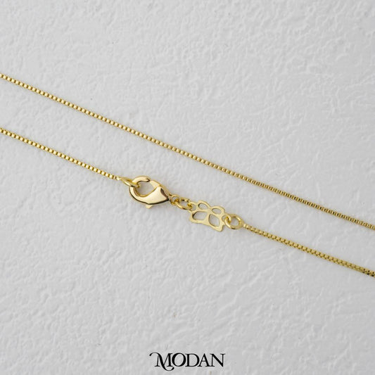 44cm Box Chain Necklace Chain DIY Kalung Itali Kaca Polos Hypoallergenic Gold Plated