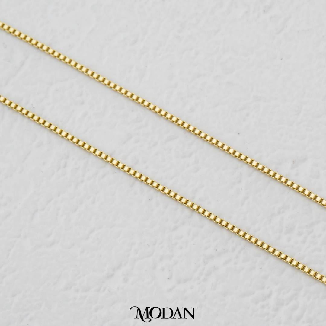 43cm Box Chain Necklace Chain DIY Kalung Itali Kaca Polos Hypoallergenic Gold Plated