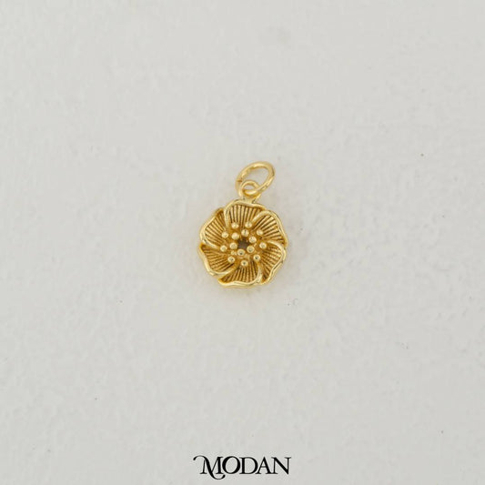 Mini 3D Flower Charm DIY Charm Liontin Bunga Kecil Hypoallergenic Gold Filled