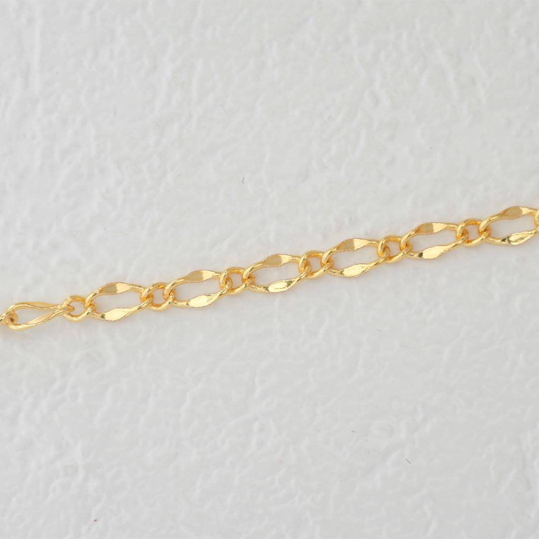 (1meter) Plain Golden Oval Chain Unfinished DIY Chain Rantai Kalung Gelang Pecah Kopi Meteran Hypoallergenic Gold Filled