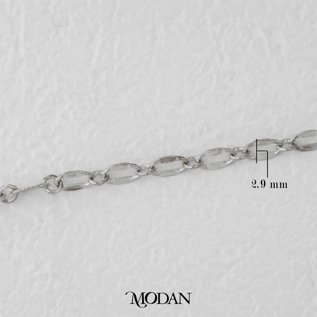 (1meter) Plain Silver Oval Chain Unfinished DIY Chain Rantai Kalung Gelang Pecah Kopi Meteran Hypoallergenic Gold Filled