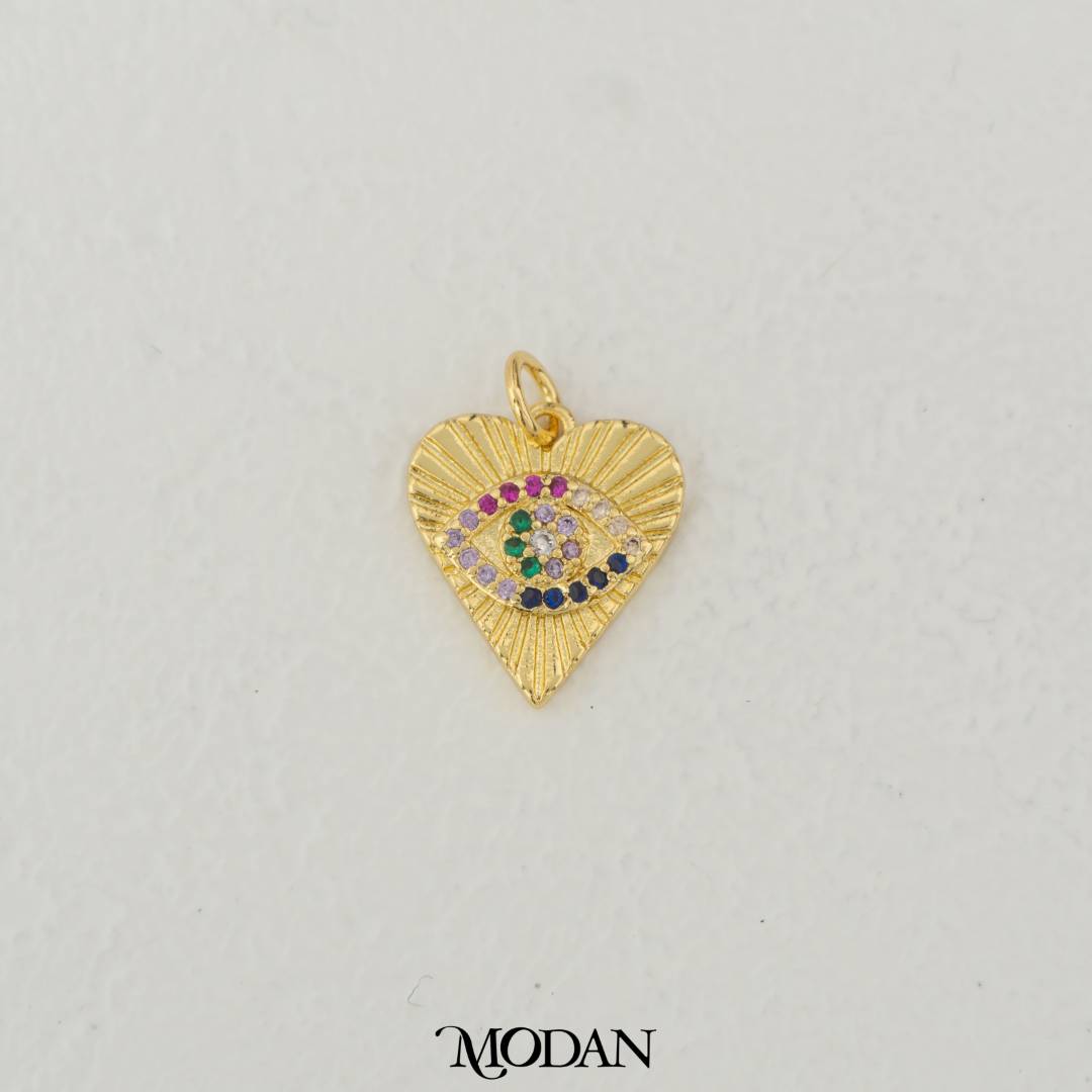 Rainbow Love Evil Eye Charm DIY Charm Liontin Mata Iblis Pelangi Hypoallergenic Gold Filled