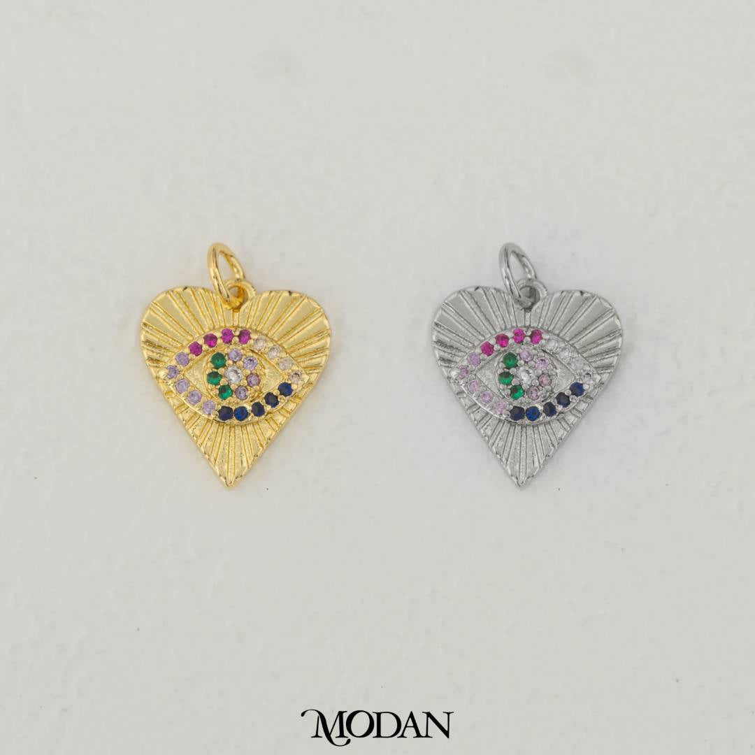 Rainbow Love Evil Eye Charm DIY Charm Liontin Mata Iblis Pelangi Hypoallergenic Gold Filled