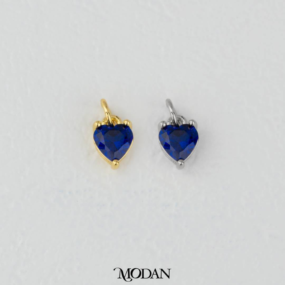 Colorful Sparkling Zirconia Love Heart DIY Charm Liontin Hati Kilau Warna Warni Hypoallergenic Gold Filled