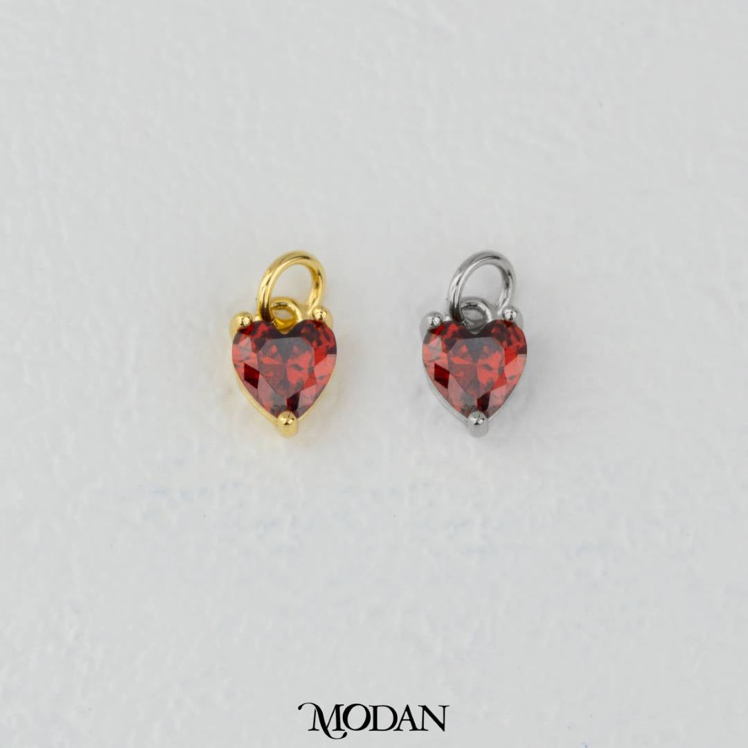 Colorful Sparkling Zirconia Love Heart DIY Charm Liontin Hati Kilau Warna Warni Hypoallergenic Gold Filled