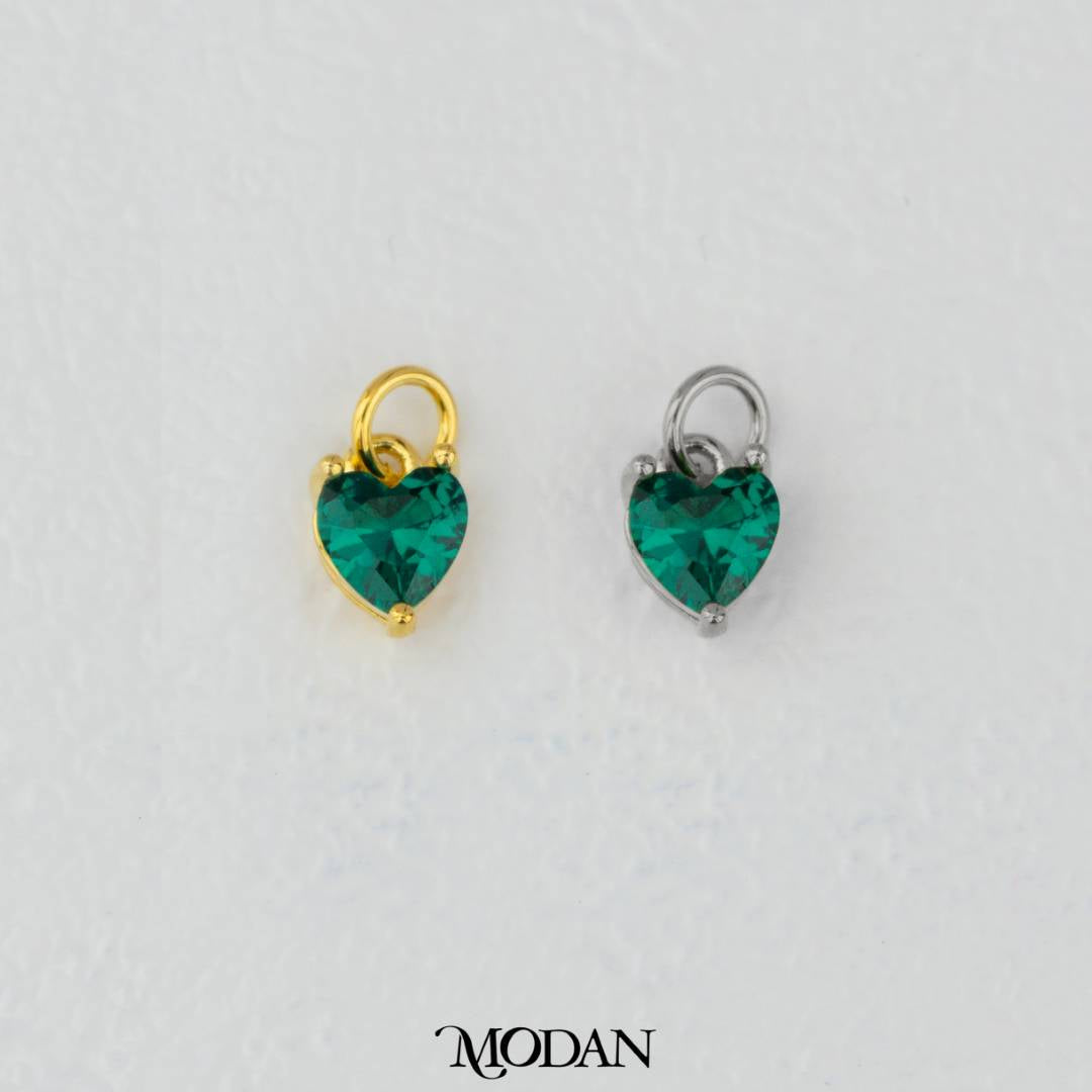 Colorful Sparkling Zirconia Love Heart DIY Charm Liontin Hati Kilau Warna Warni Hypoallergenic Gold Filled