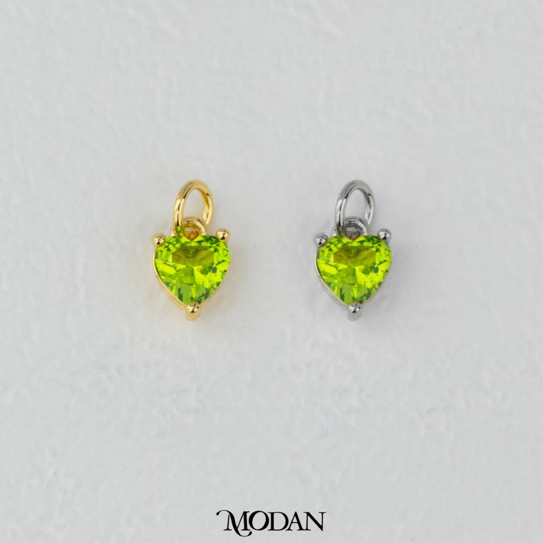 Colorful Sparkling Zirconia Love Heart DIY Charm Liontin Hati Kilau Warna Warni Hypoallergenic Gold Filled