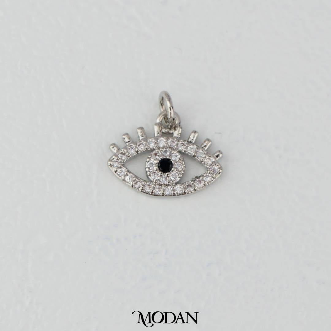 Sparkling Micro Paved Evil Eye Charm DIY Charm Liontin Mata Iblis Berlian Pasir Hypoallergenic Gold Filled