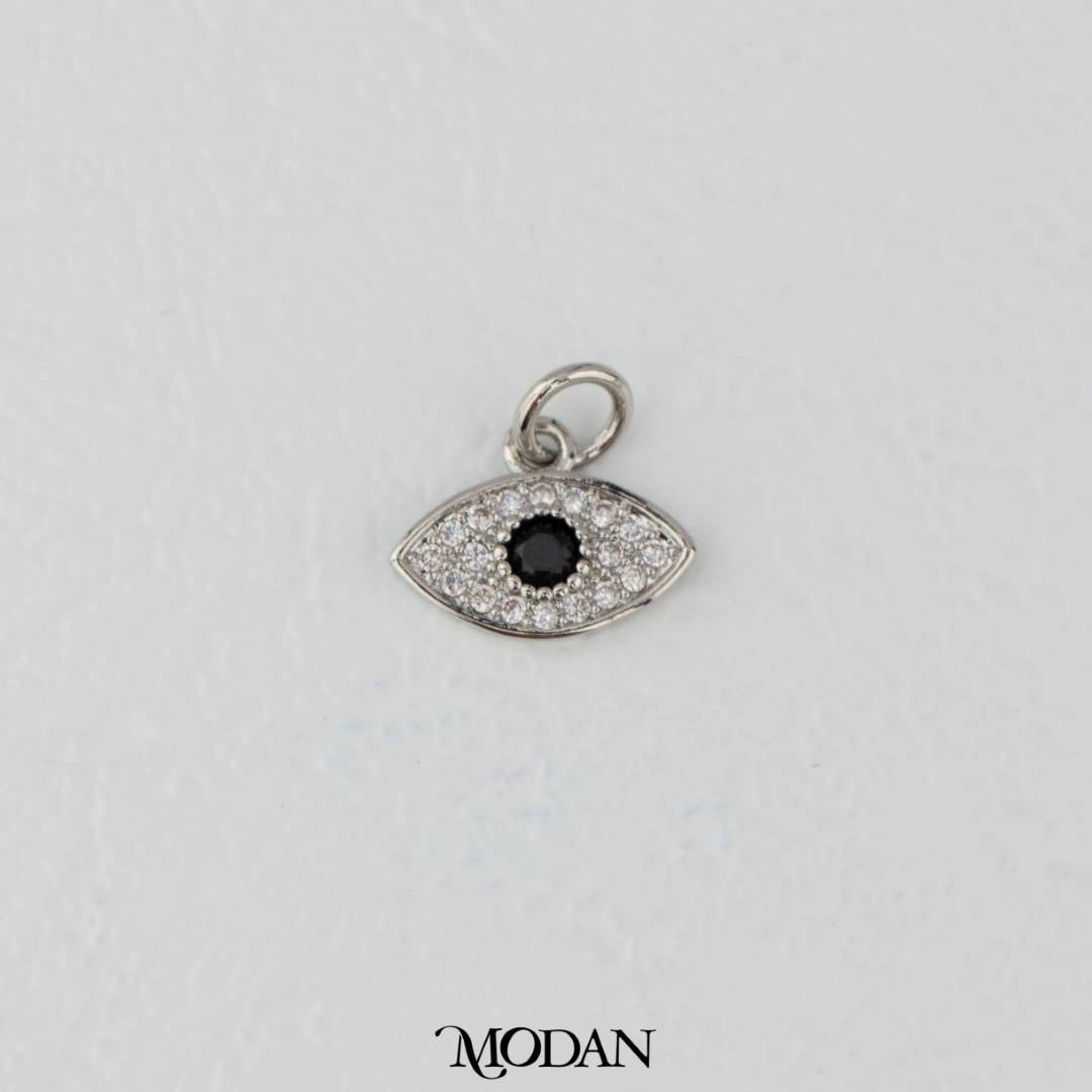 Simple Micro Paved Evil Eye Charm DIY Charm Liontin Mata Iblis Berlian Pasir Hypoallergenic Gold Filled