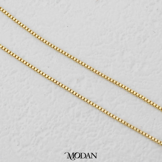 Simple Box Chain Necklace Chain DIY Kalung Itali Kaca Polos Hypoallergenic Gold Plated