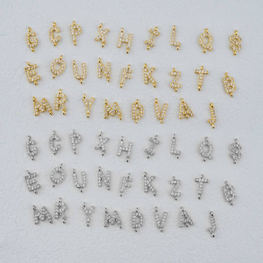 Initial DIY Connector Liontin Sambung Inisial Nama Hypoallergenic Gold Filled