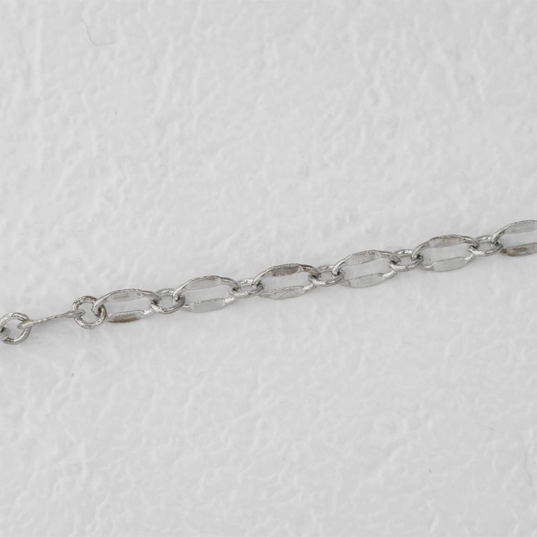 (1meter) Plain Silver Oval Chain Unfinished DIY Chain Rantai Kalung Gelang Pecah Kopi Meteran Hypoallergenic Gold Filled