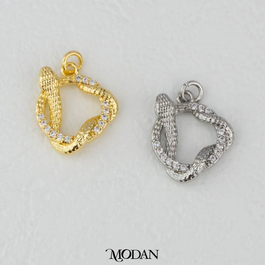 Snake Open Circular Charm DIY Charm Liontin Ular Hypoallergenic Gold Filled