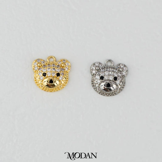 Mini Cute Panda Face Charm DIY Charm Liontin Muka Panda Hypoallergenic Gold Filled