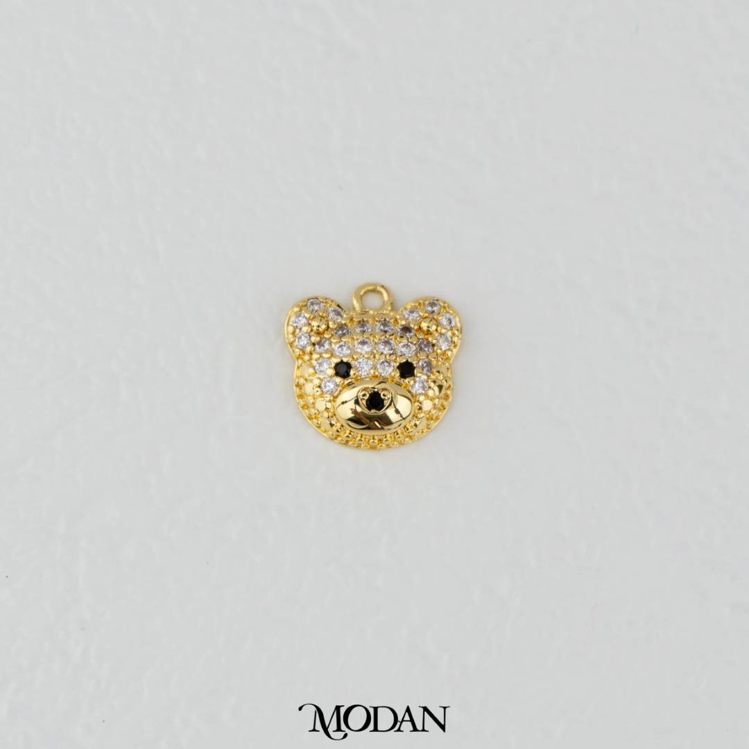 Mini Cute Panda Face Charm DIY Charm Liontin Muka Panda Hypoallergenic Gold Filled