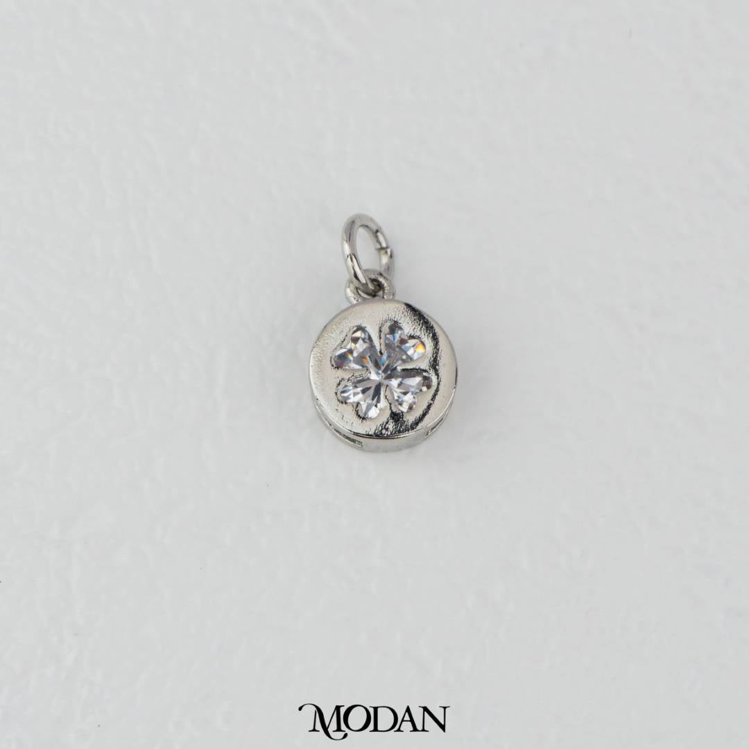 Circle Lucky Clover Good Luck Charm DIY Charm Liontin Bulat Daun Semanggi Hypoallergenic Gold Filled