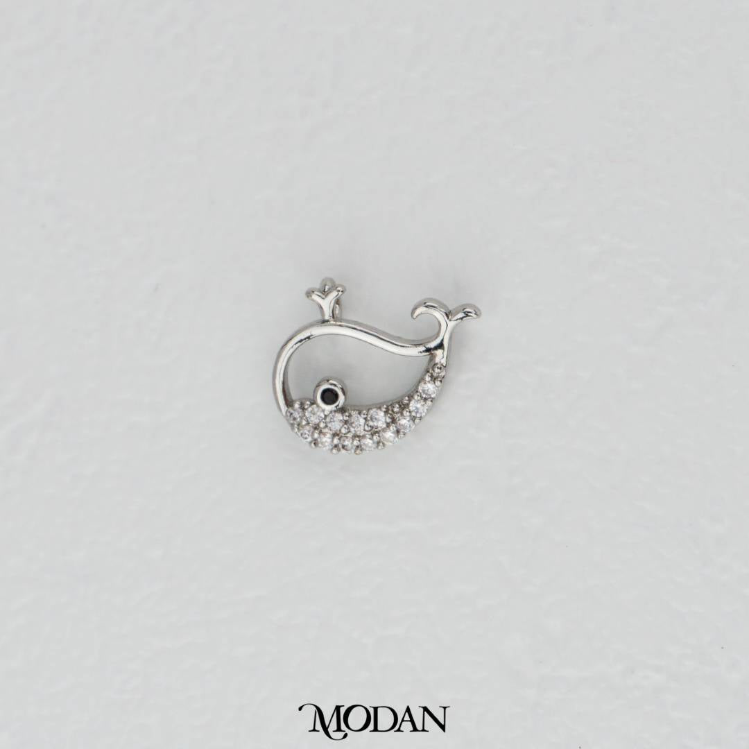 Cute Whale Charm DIY Charm Liontin Paus Kecil Lucu Hypoallergenic Gold Filled