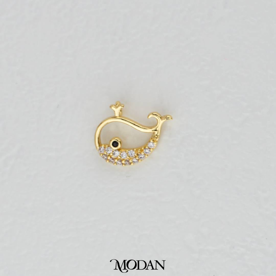 Cute Whale Charm DIY Charm Liontin Paus Kecil Lucu Hypoallergenic Gold Filled
