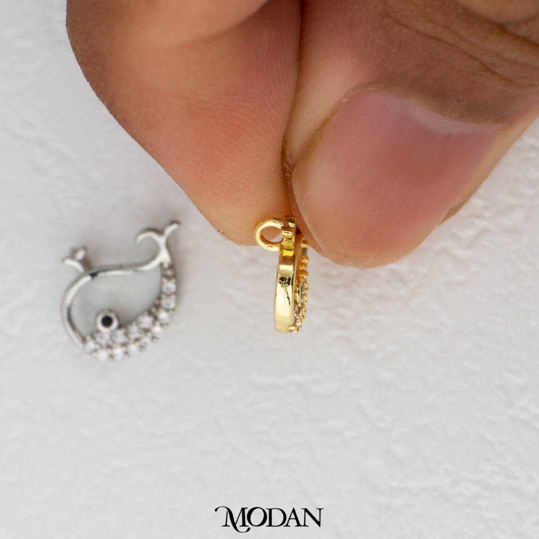 Cute Whale Charm DIY Charm Liontin Paus Kecil Lucu Hypoallergenic Gold Filled