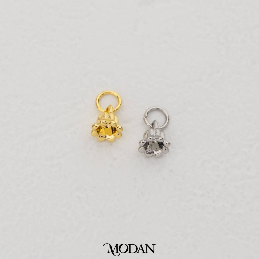 Mini Plain Lily of The Valley Flower Charm DIY Charm Liontin Bunga Lily Polos Hypoallergenic Gold Filled