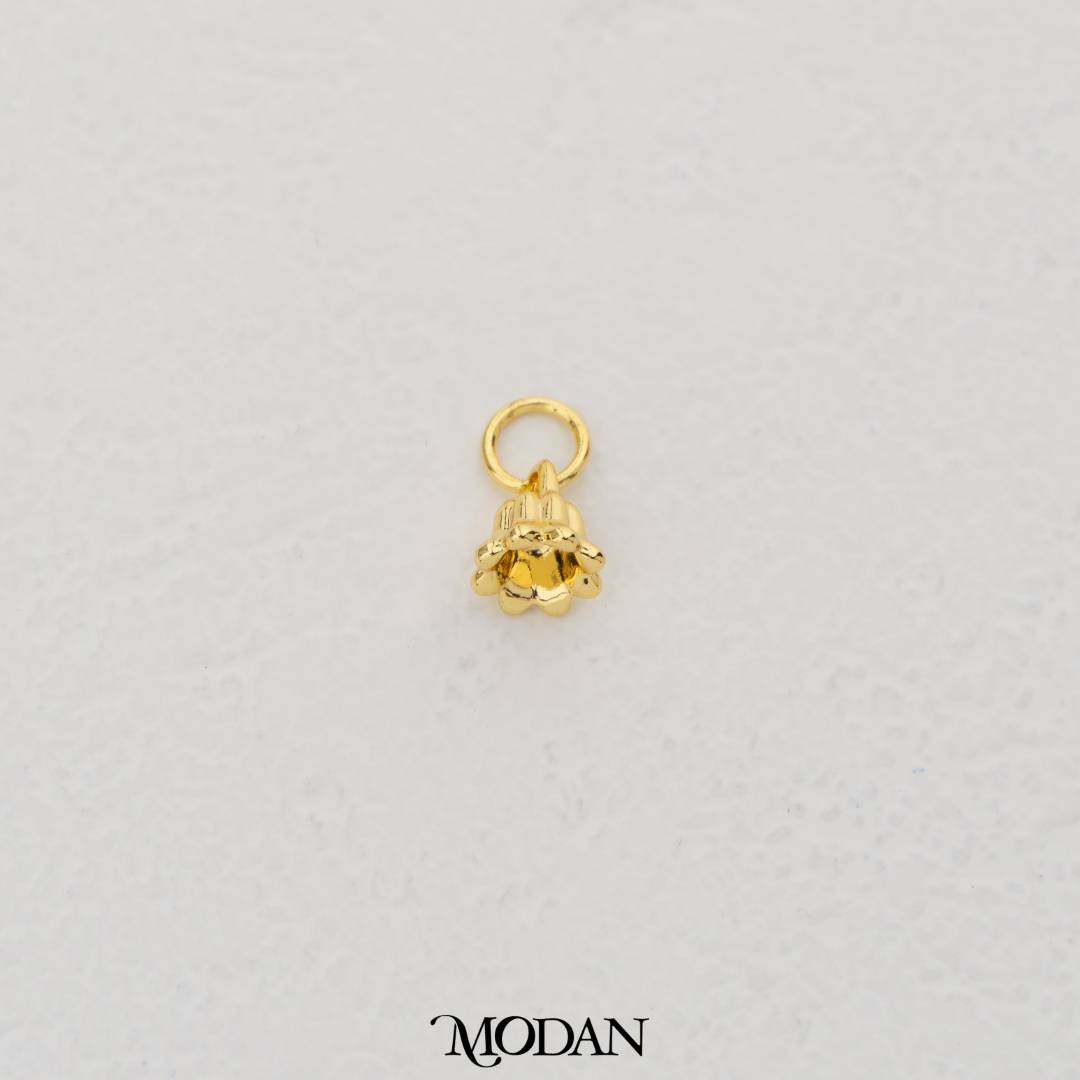 Mini Plain Lily of The Valley Flower Charm DIY Charm Liontin Bunga Lily Polos Hypoallergenic Gold Filled