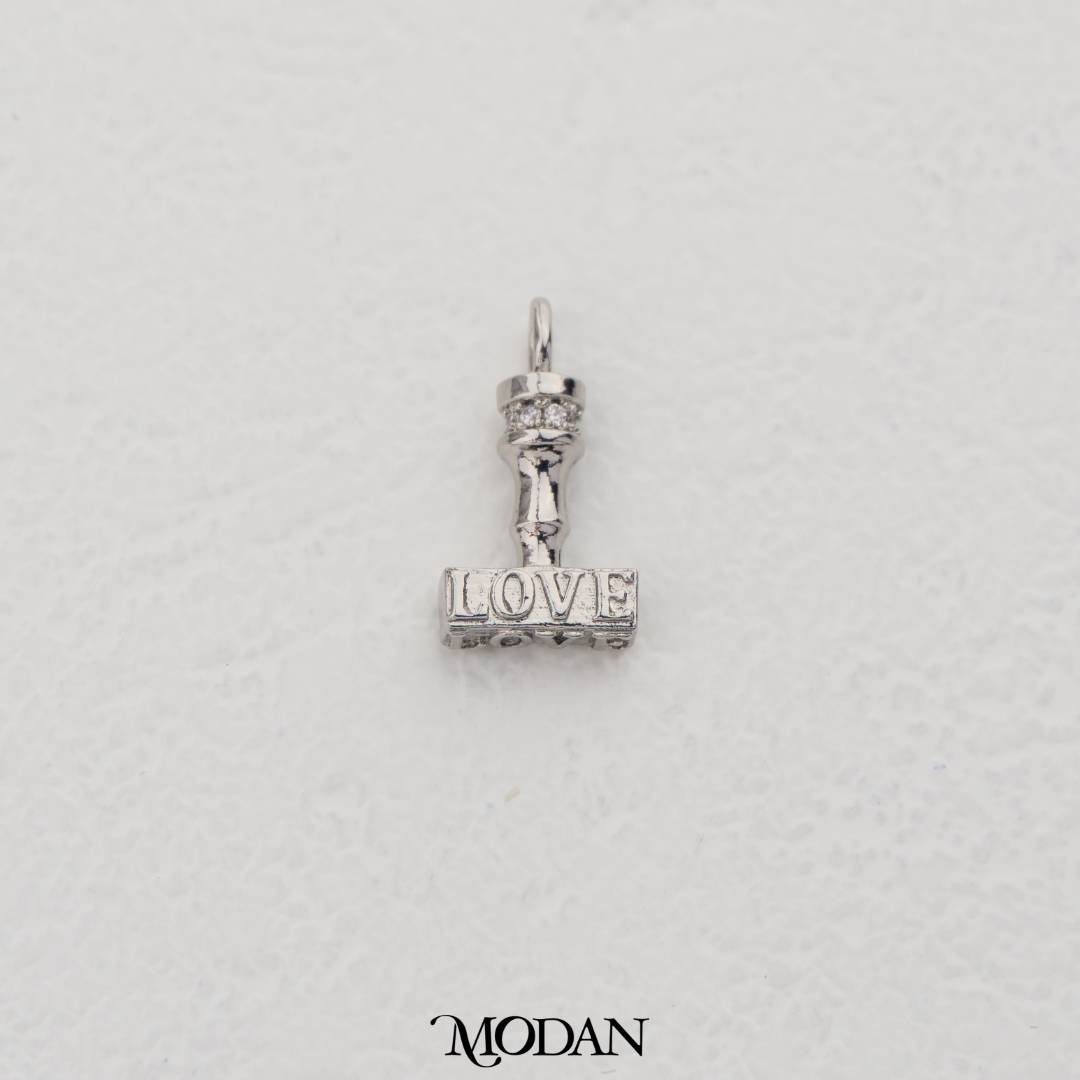 3D Love Hammer Statement Charm DIY Charm Liontin Palu Cinta Hypoallergenic Gold Filled