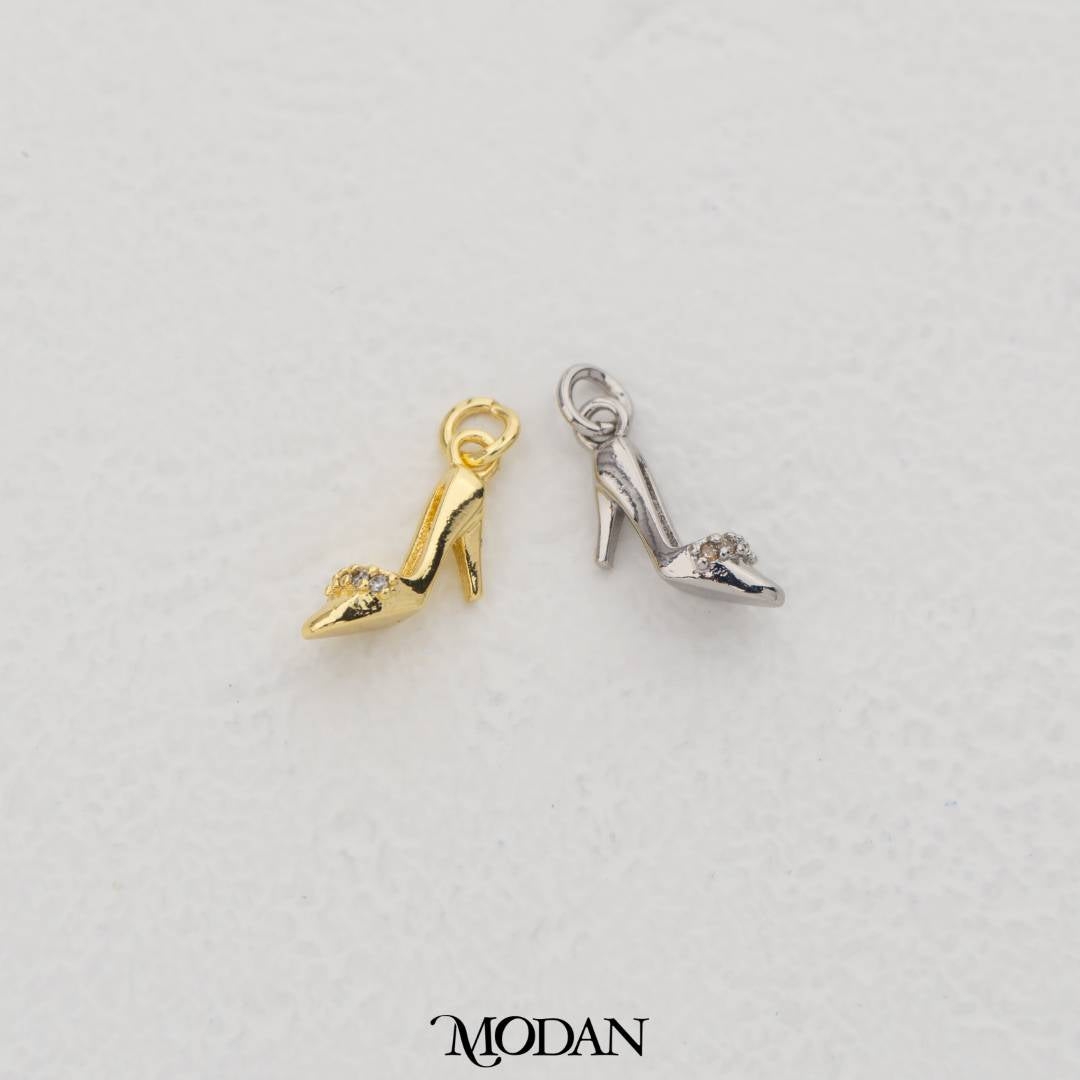 Adorable Mini High Heels DIY Charm Liontin Sepatu Wanita Hypoallergenic Gold Filled