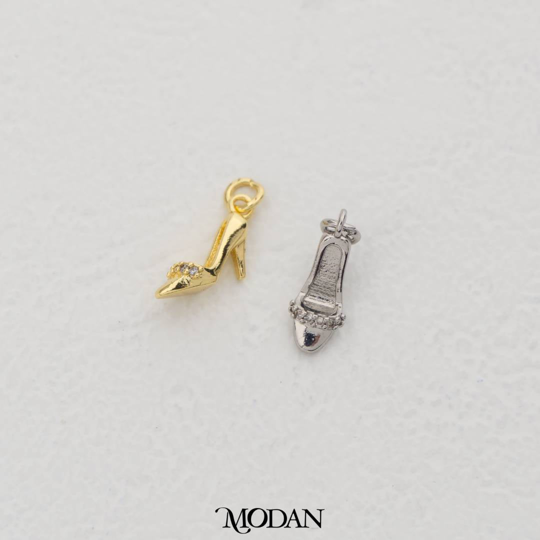 Adorable Mini High Heels DIY Charm Liontin Sepatu Wanita Hypoallergenic Gold Filled