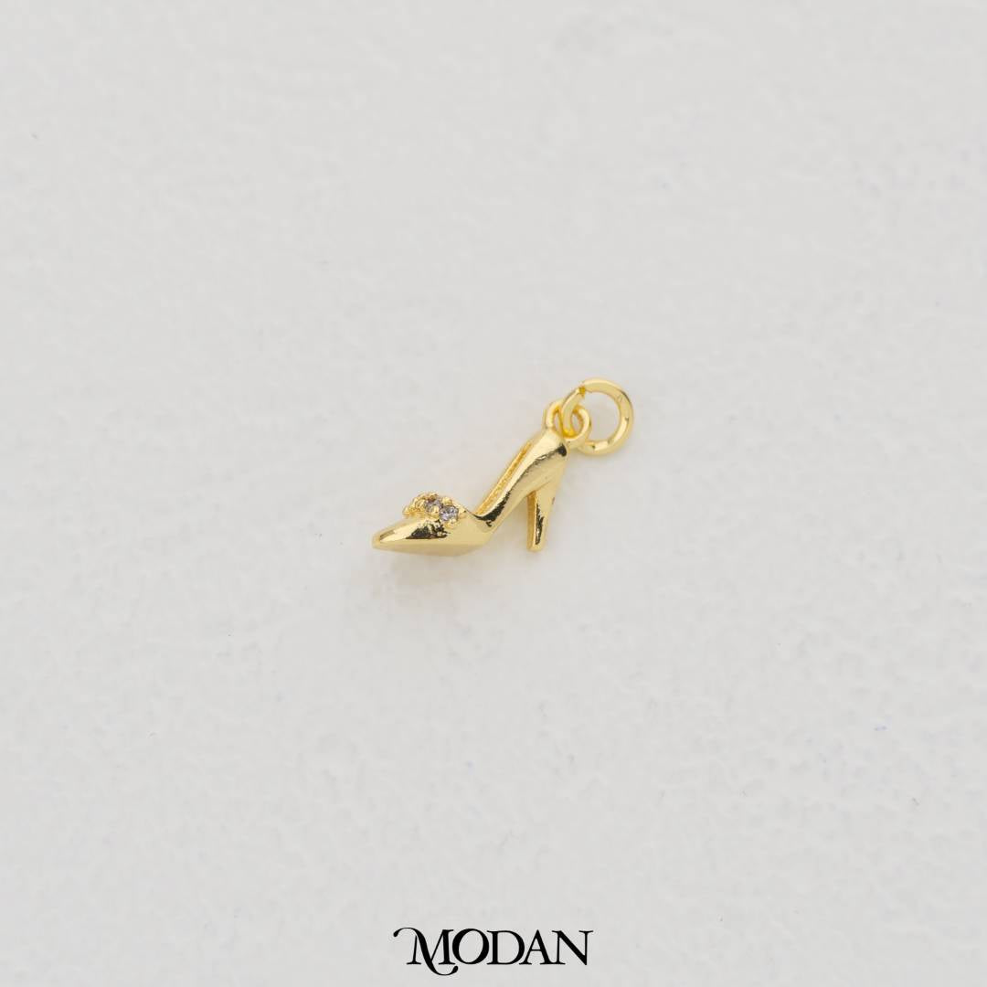 Adorable Mini High Heels DIY Charm Liontin Sepatu Wanita Hypoallergenic Gold Filled