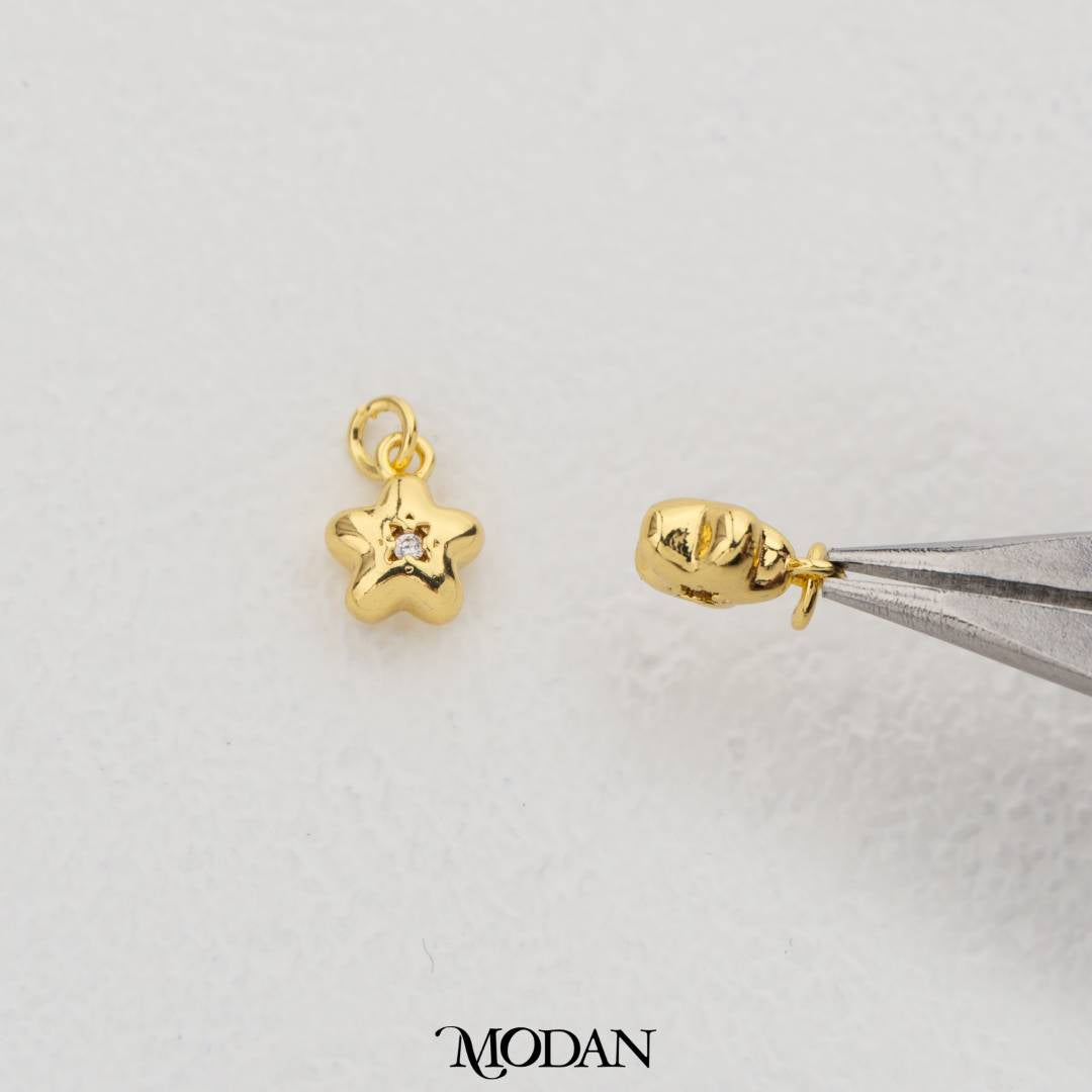 Celestial Little Star Charm DIY Charm Liontin Kalung/Gelang Bintang Hypoallergenic Gold Filled
