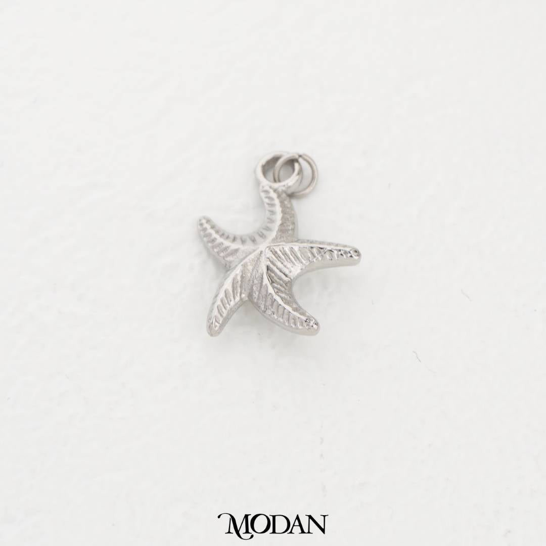 Textured Starfish Ocean Charm DIY Charm Liontin Bintang Laut Hypoallergenic Stainless Steel