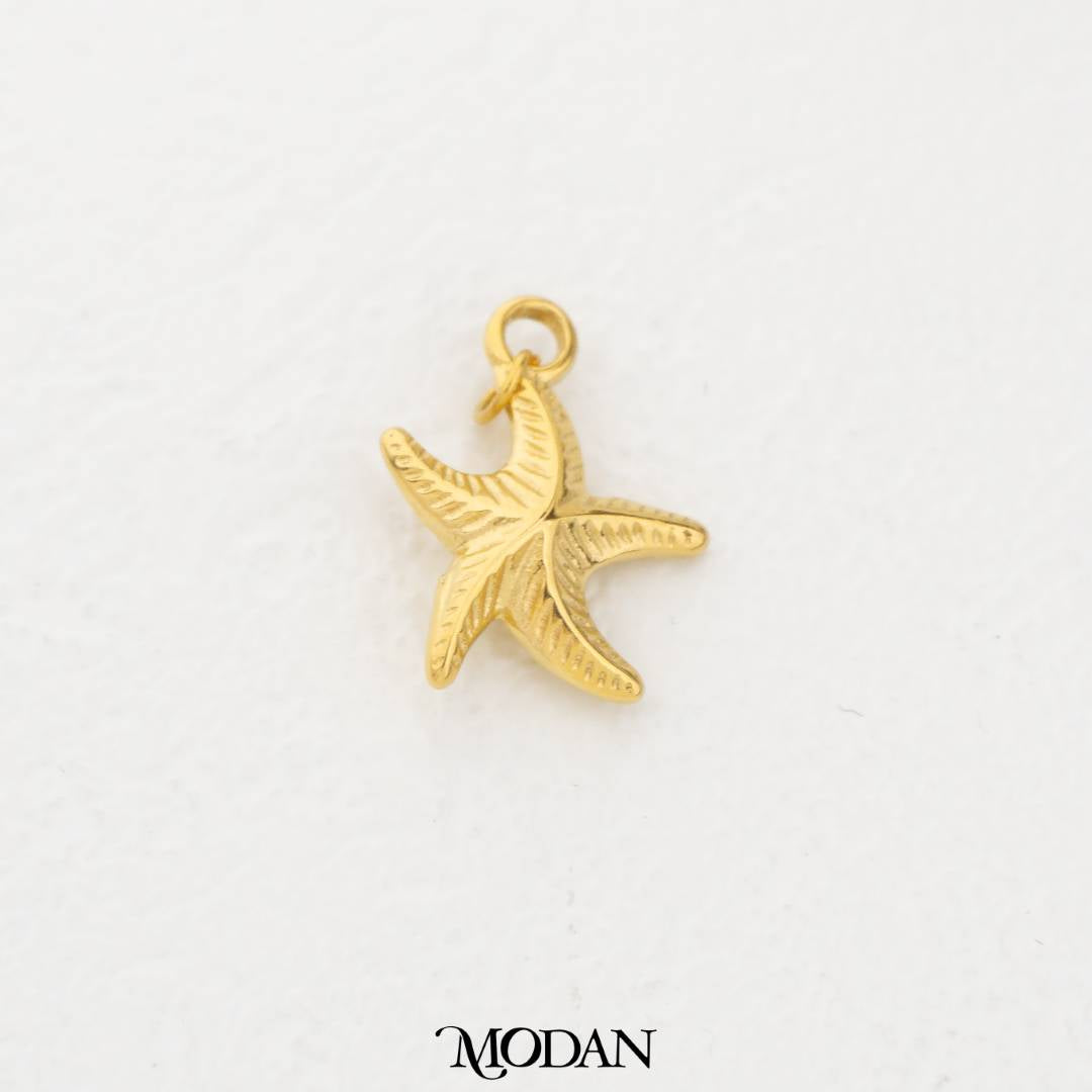 Textured Starfish Ocean Charm DIY Charm Liontin Bintang Laut Hypoallergenic Stainless Steel
