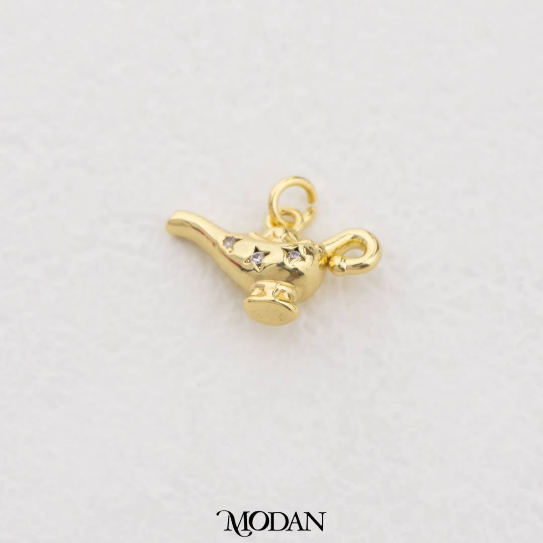 Magical Teapot Charm DIY Charm Liontin Teko Lampu Ajaib Hypoallergenic Gold Filled