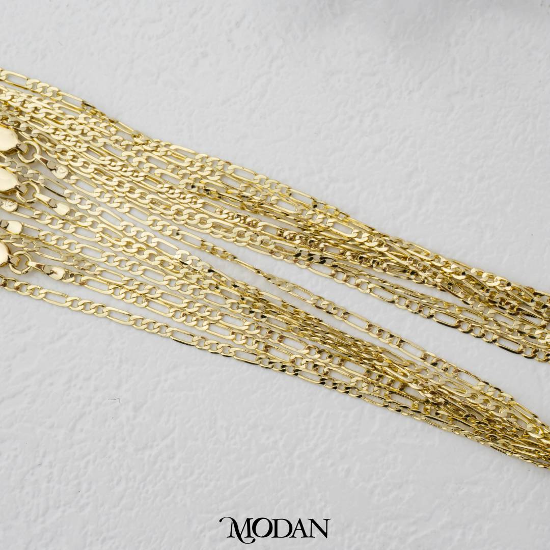 Dainty Plain Figaro Chain DIY Rantai Kalung Polos Tipis Tanpa Liontin Hypoallergenic Gold Plated