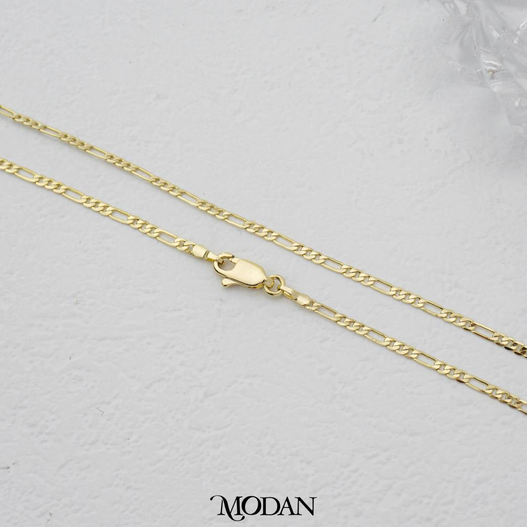 Dainty Plain Figaro Chain DIY Rantai Kalung Polos Tipis Tanpa Liontin Hypoallergenic Gold Plated