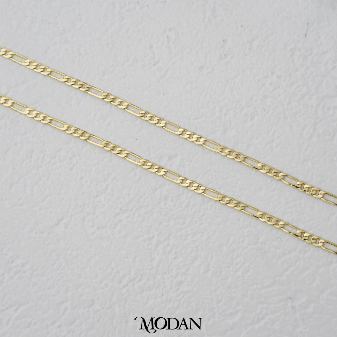 Dainty Plain Figaro Chain DIY Rantai Kalung Polos Tipis Tanpa Liontin Hypoallergenic Gold Plated