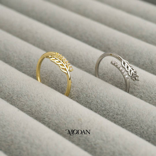 Minimalist Leaf Ring Cincin Daun Minimalis Hypoallergenic Gold Plated