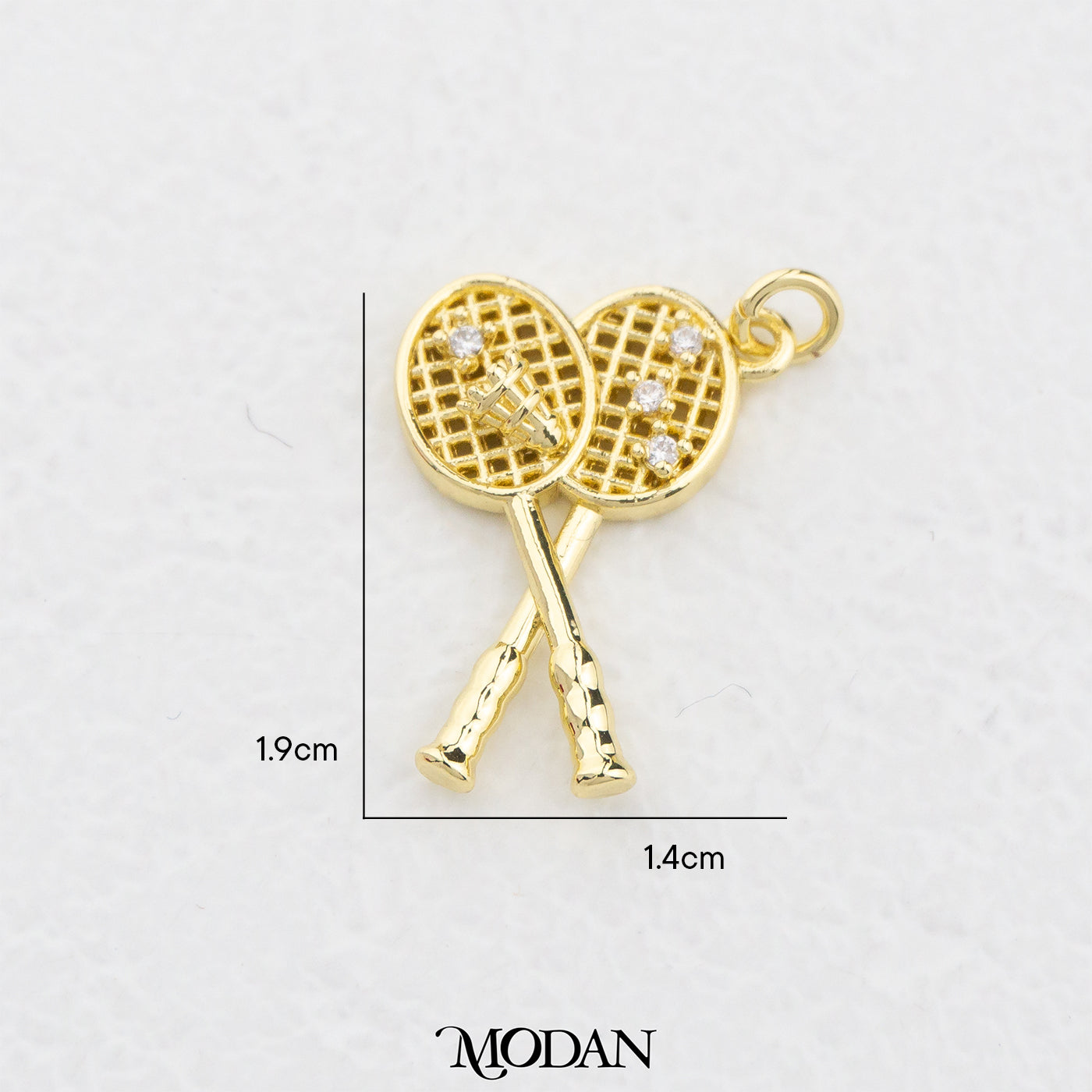 Badminton Sport Charm DIY Charm Liontin Bulu Tangkis Hypoallergenic Gold Filled